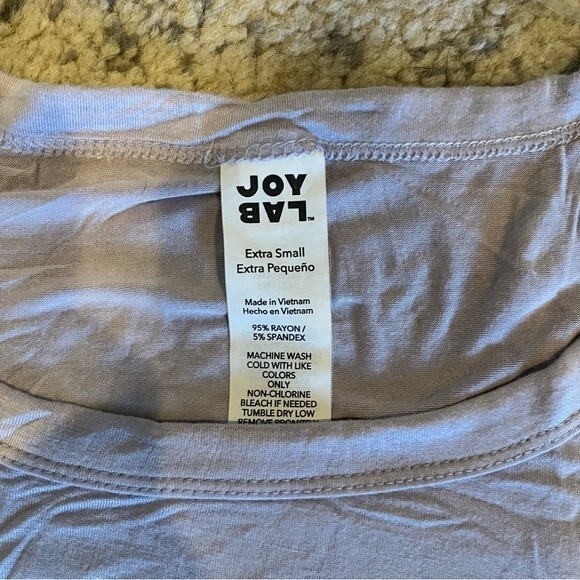 NWT JoyLab Raindrops Blue Tie Dye Short Sleeve Top Size XS - Picture 3 of 5